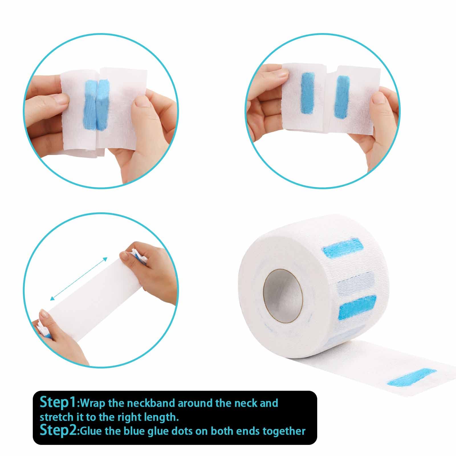 IOOROSE neck strip absorbent tissue close-up captures moisture and hair drips
