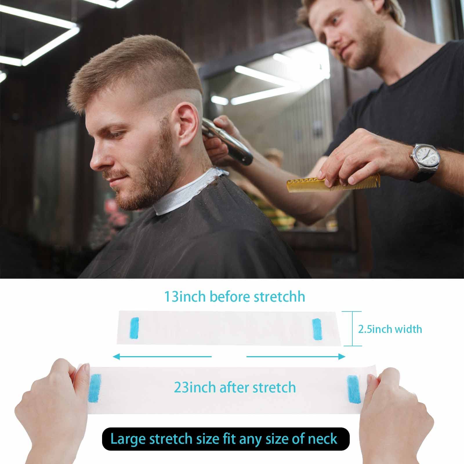 IOOROSE neck strips wrapped on client during haircut for clean protection