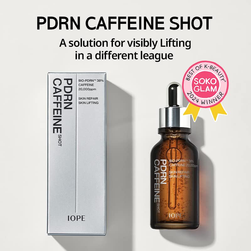 IOPE Bio-PDRN Caffeine Shot Serum application motion ready for day-to-day skin energizing.
