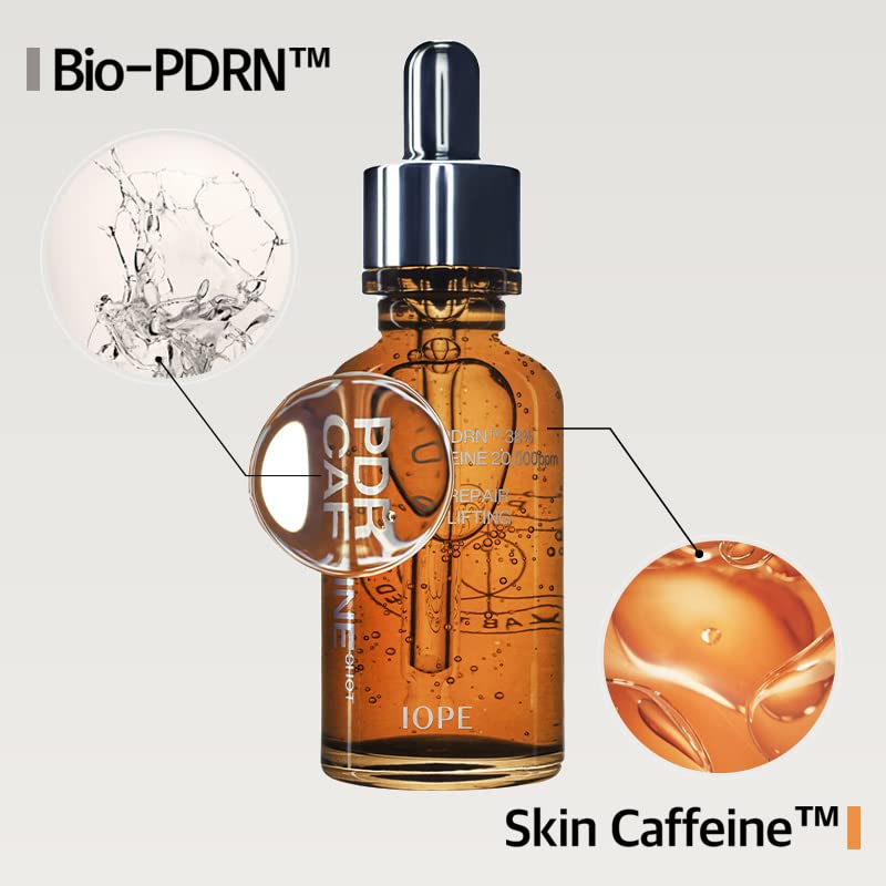 IOPE Bio-PDRN Caffeine Shot Serum daily routine usage scene.