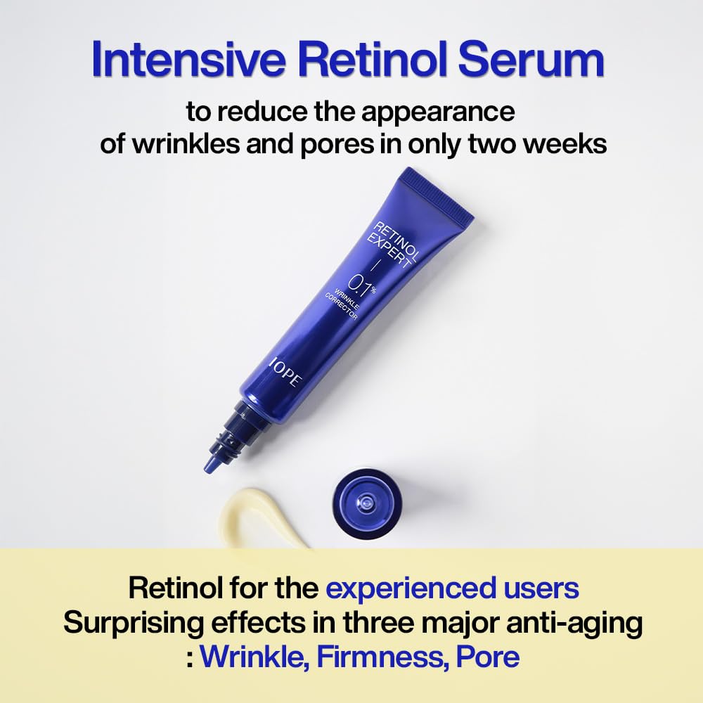 IOPE packaging box communicates dermatologist-tested Korean skincare for aging concerns.