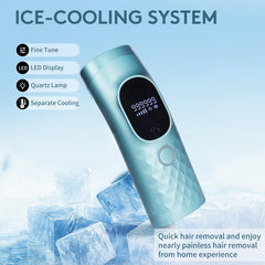 Iouniya ice cooling technology close-up highlighting soothing cooling during sessions