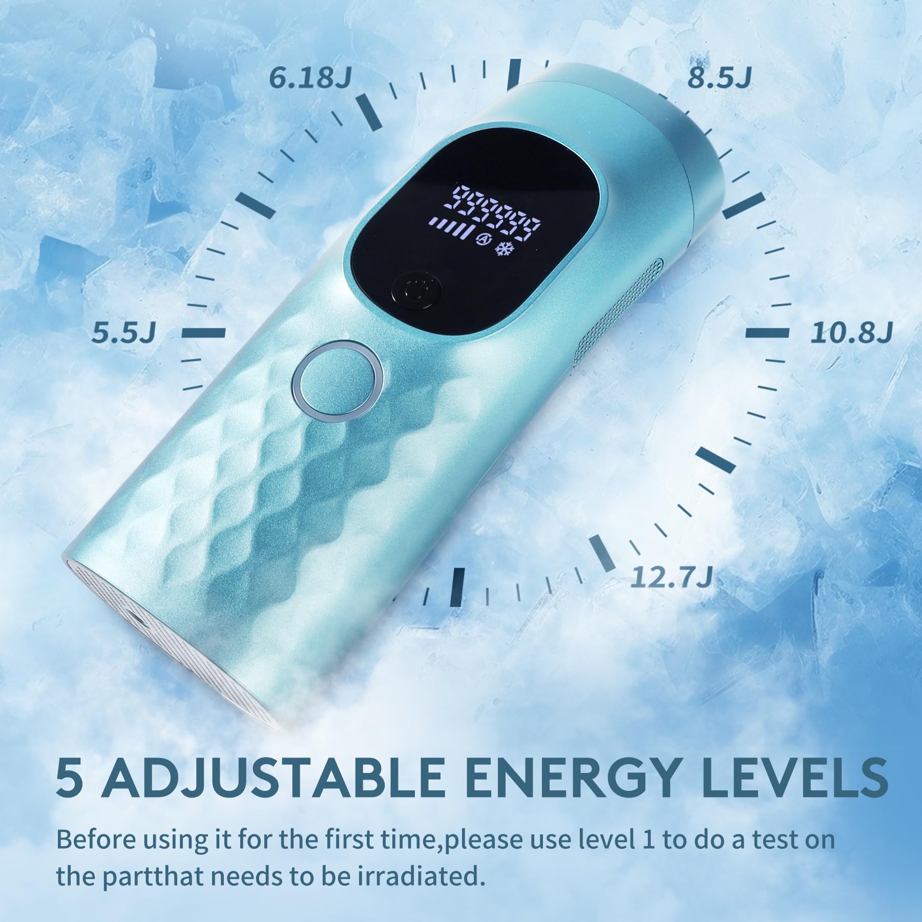Iouniya laser hair removal device handheld use showing ergonomic grip for precise treatments