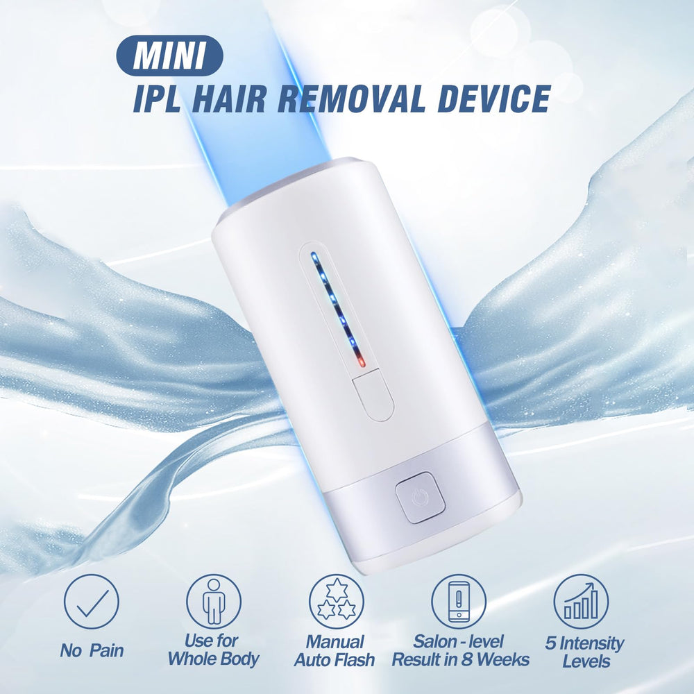 Iouniya laser hair removal device side view showing portable compact silhouette for travel-friendly sessions