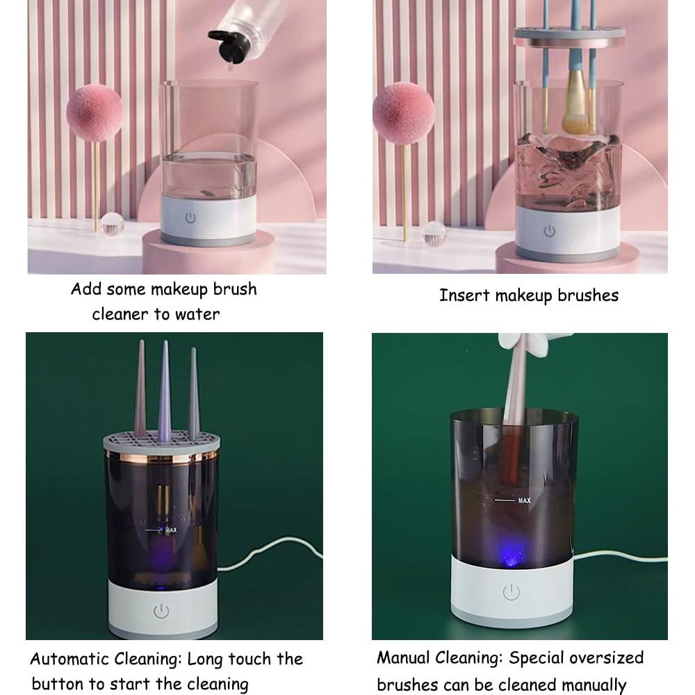 Ipalmay makeup brush cleaner motor detail highlights powerful, brush-safe operation