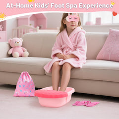 IPOOLTENG Kids Foot Spa Kit nail stickers for fun, personalized pedicures.
