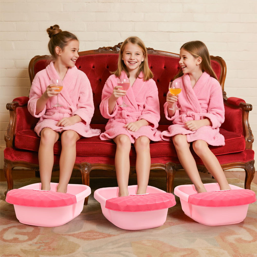 IPOOLTENG Kids Foot Spa Kit sleepover party setup ideal for birthdays.