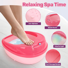 IPOOLTENG foot spa with bubbles and colorful lights for magical home spa moments
