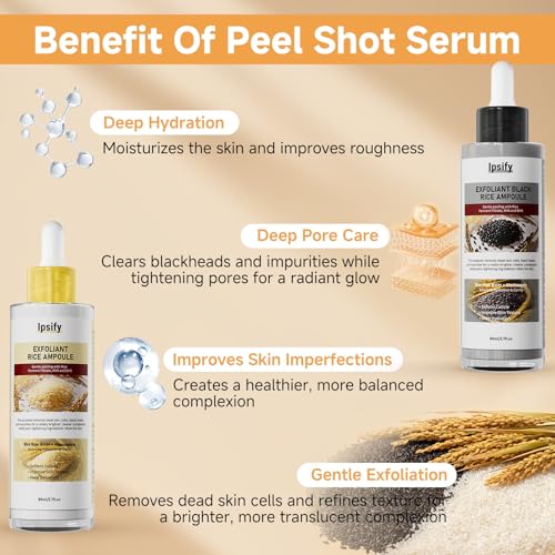 Ipsify Black Rice Exfoliant jar close-up highlighting luxurious scrub texture for smooth skin