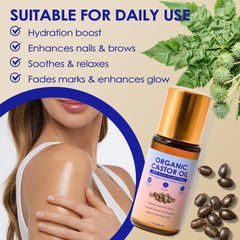 ipxkwll castor oil rose quartz roller close-up bottle for hair length and thickness.