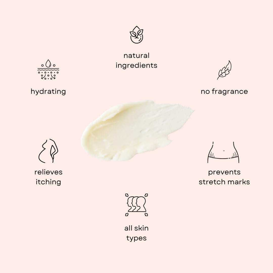 Irene Organics belly butter hands holding jar for portable skincare