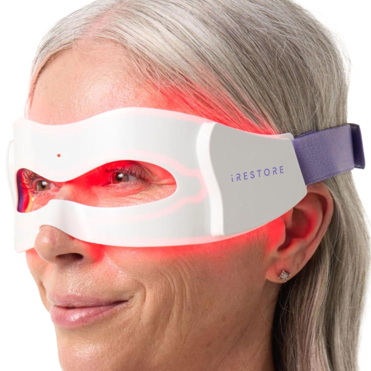 iRestore eye mask with 180 LEDs delivers targeted eye-area light therapy.