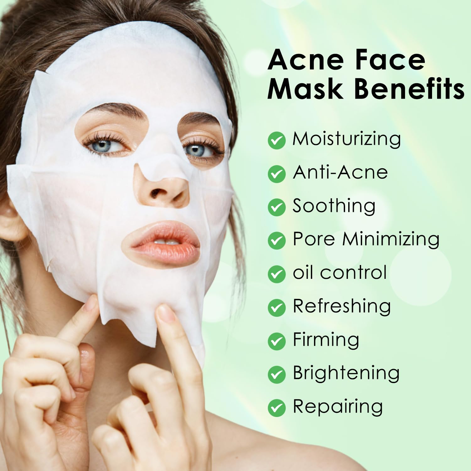 Applying IREV Anti Acne Mask on the face for soothing, controlled use.