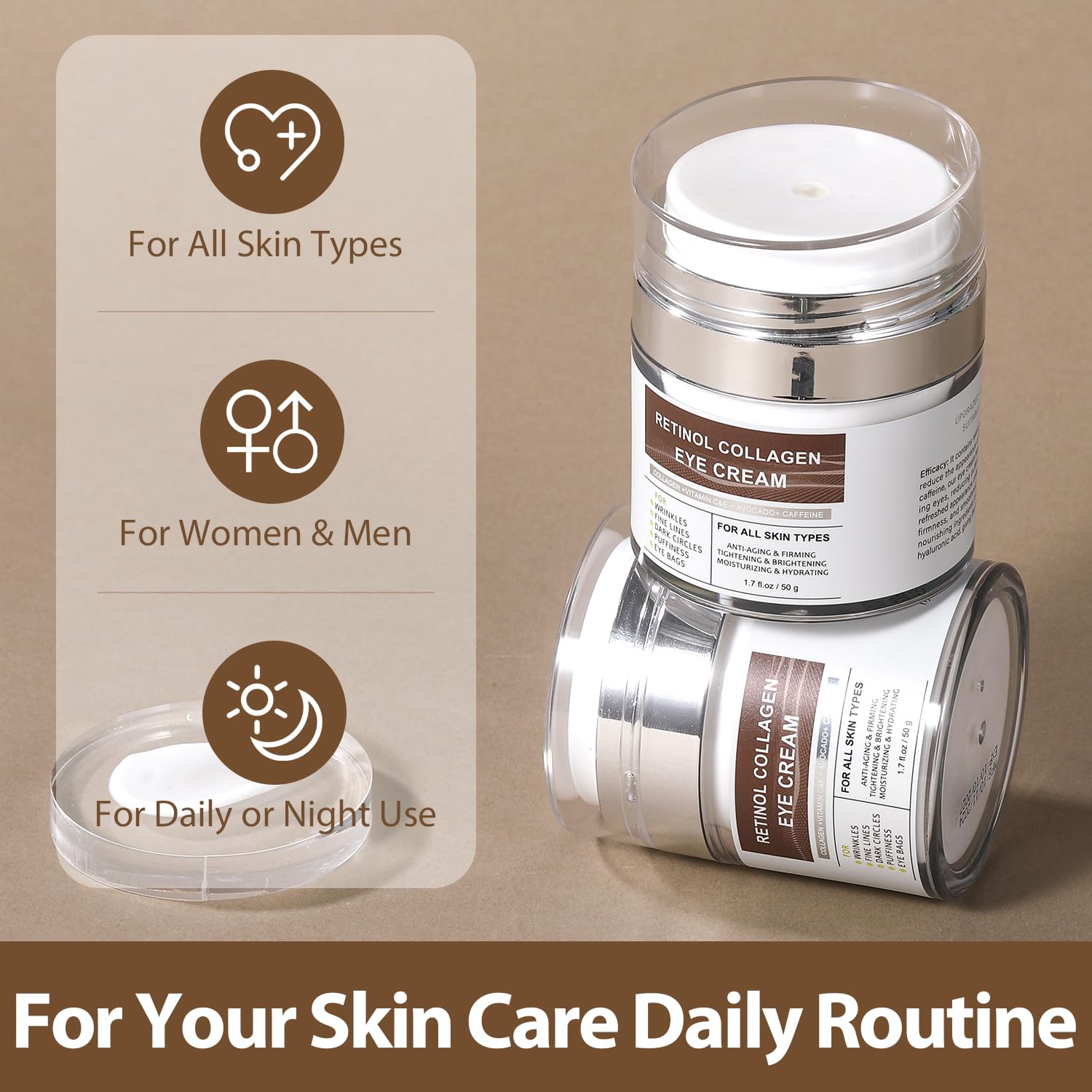 IREV eye cream easy day-and-night application near eyes