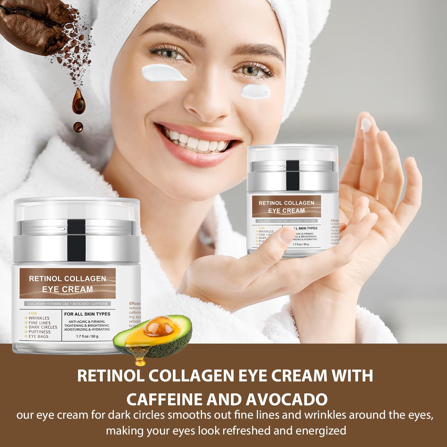 IREV eye cream firming under-eye area close-up