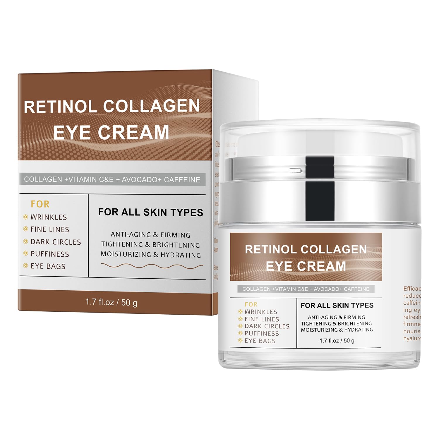 IREV eye cream key ingredients panel close-up