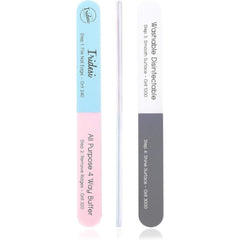 Iridesi four-way nail file board bulk pack for natural nails and on-the-go grooming