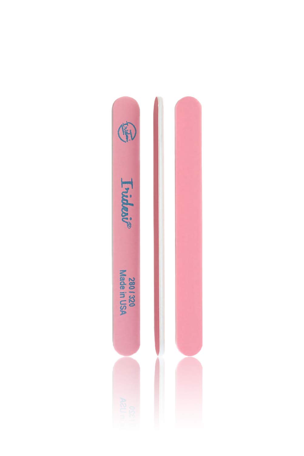 Iridesi nail files 12-pack pink emery boards for versatile at-home filing.