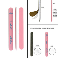 Iridesi 7-inch nail file demonstrates long-handled finishing tool.