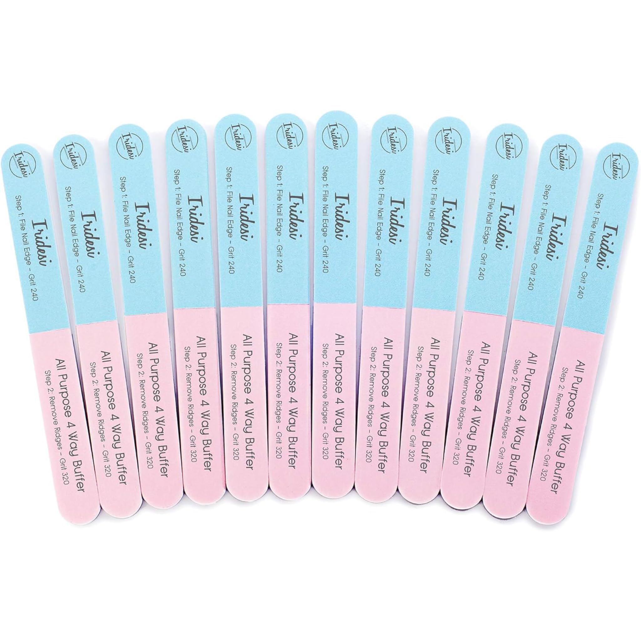 Iridesi pink 320 grit step smooths ridges for a refined finish