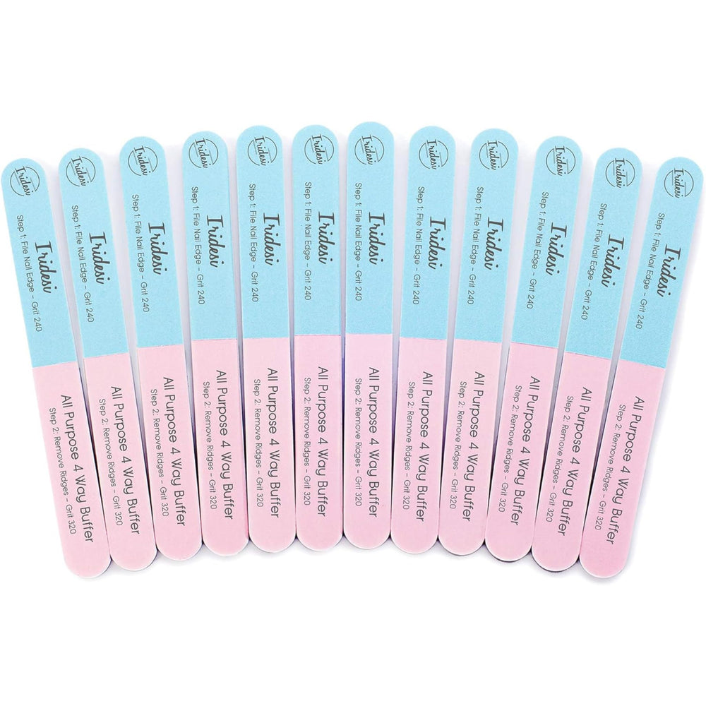 Iridesi pink 320 grit step smooths ridges for a refined finish