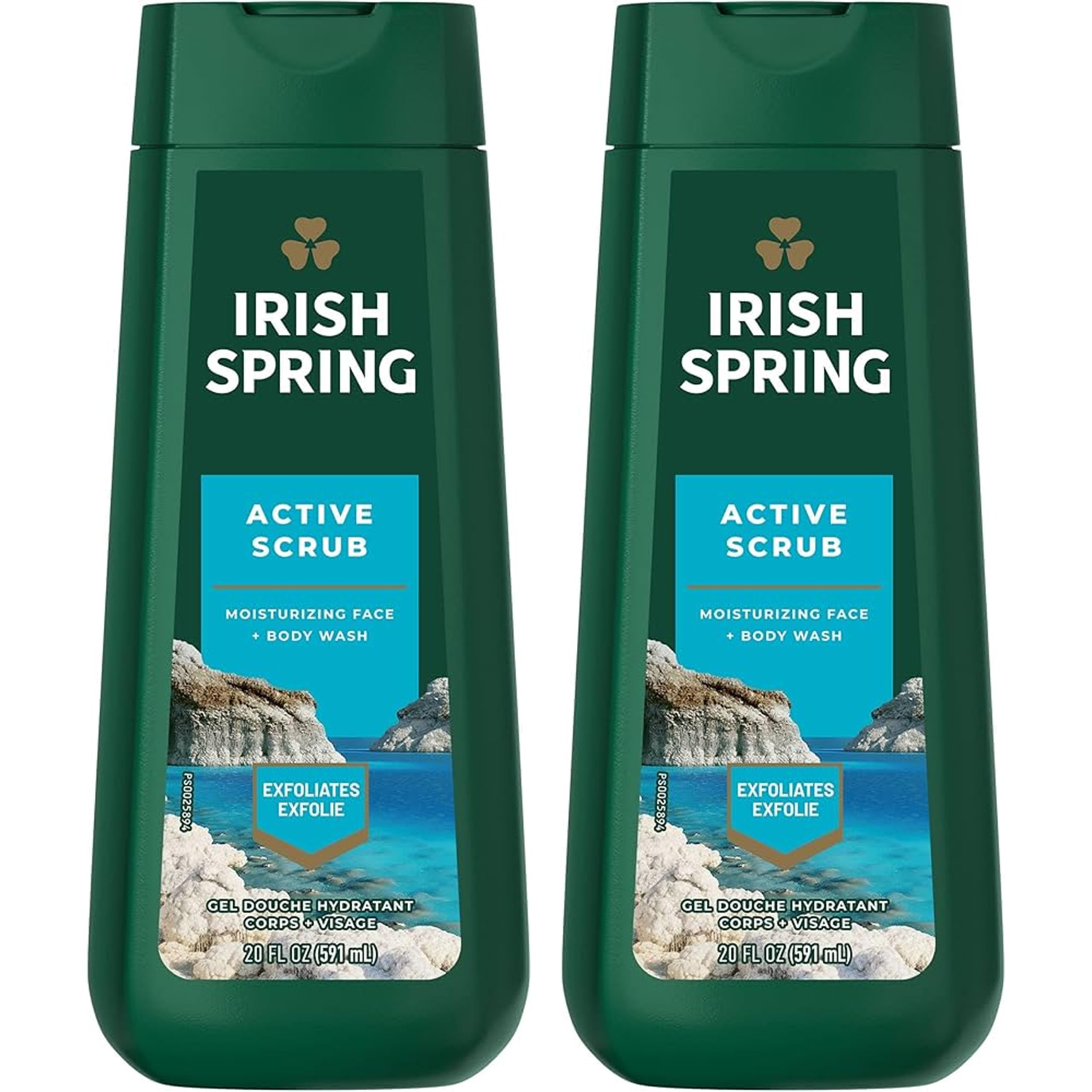 Irish Spring Active Scrub bottle front showing refreshing scent for daily wash