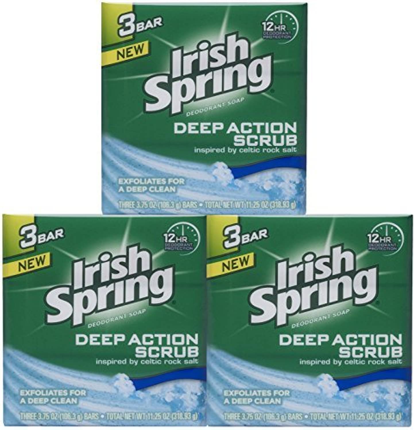 Irish Spring Deep Action Scrub Bar Soap closeup-suds reveals rich lather for a fresh feel.