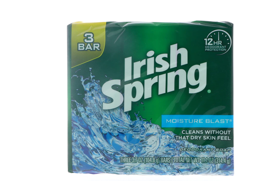 Irish Spring Moisture Blast bar soap day-use scene in a morning routine.