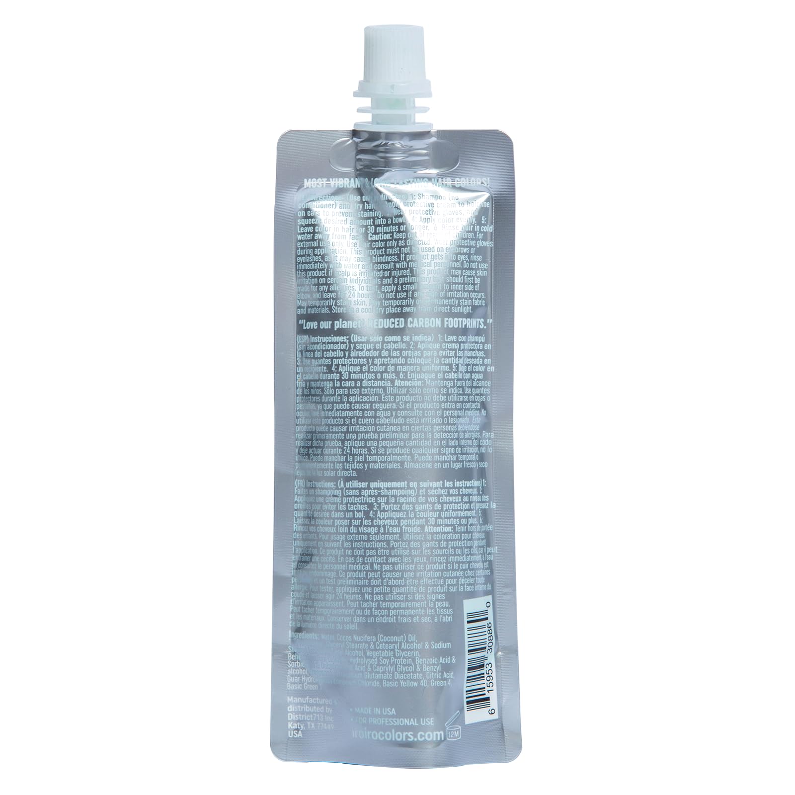 IROIRO eco-pouch packaging closeup highlights sustainable, lightweight packaging reducing waste.