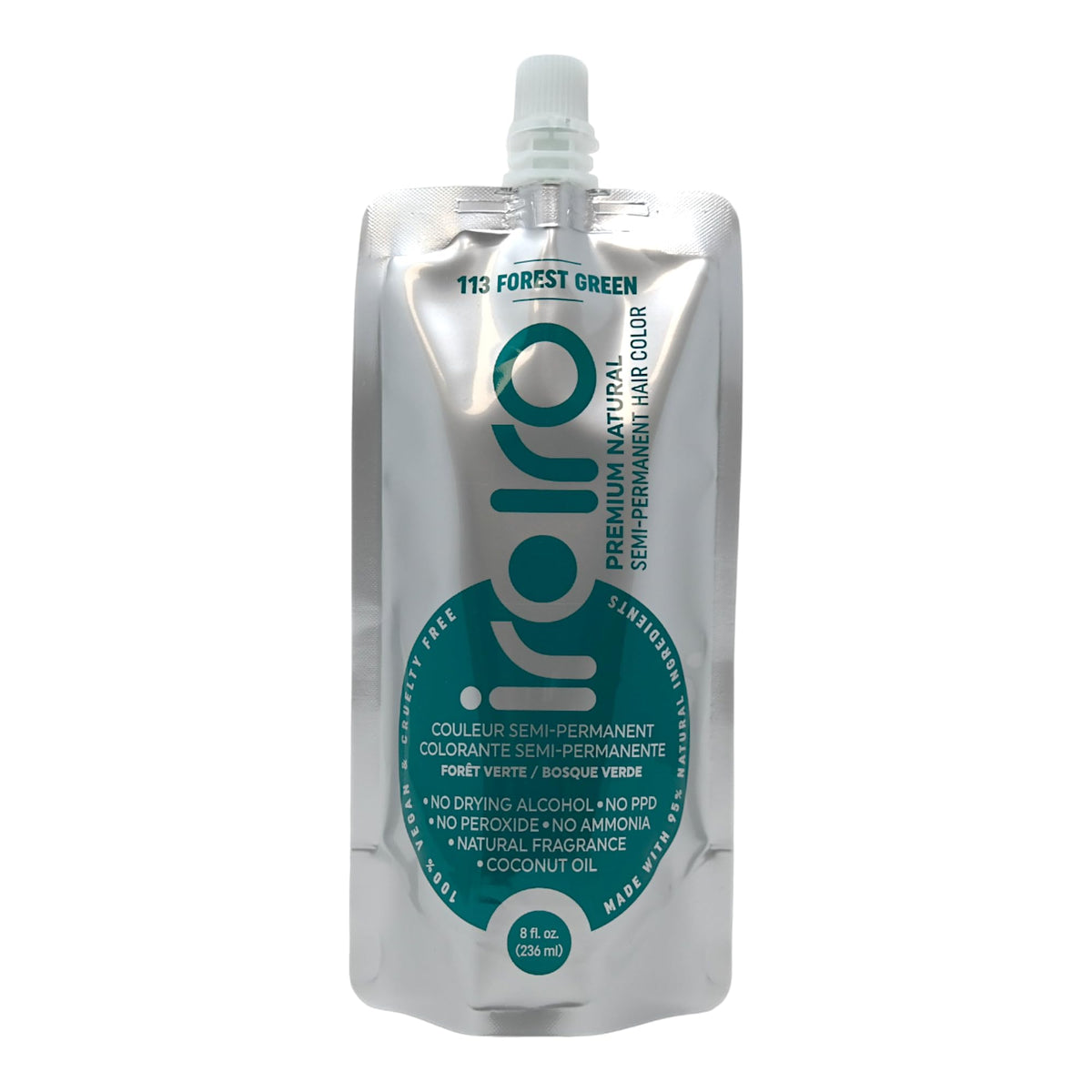 IROIRO Forest Green color swirl shows vibrant shade with natural hydration.