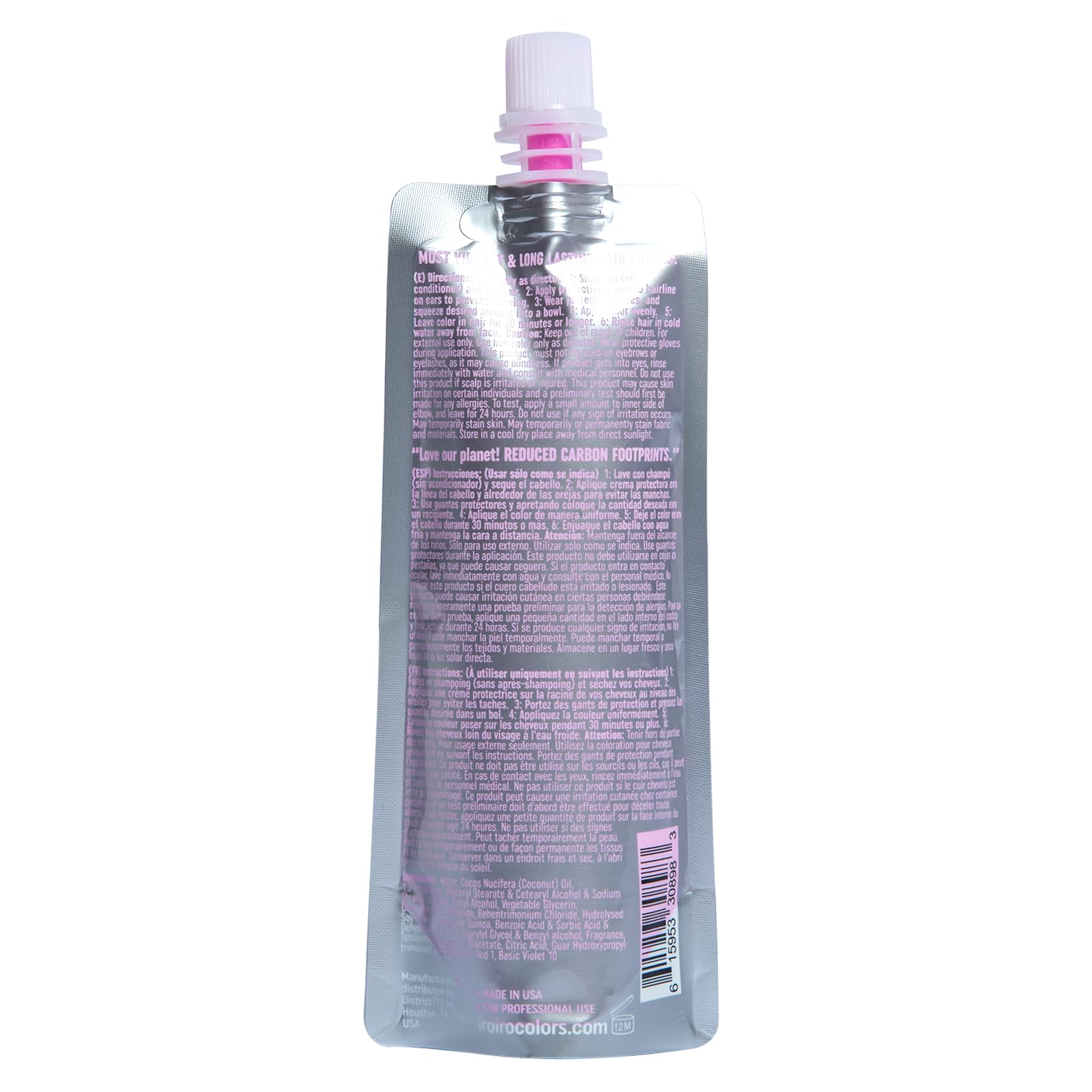 iroiro neon pink 310 cream formula applied for smooth, even coverage during coloring.