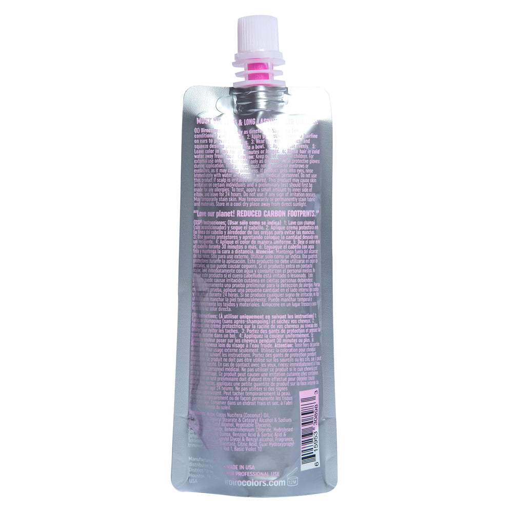 iroiro neon pink 310 cream formula applied for smooth, even coverage during coloring.