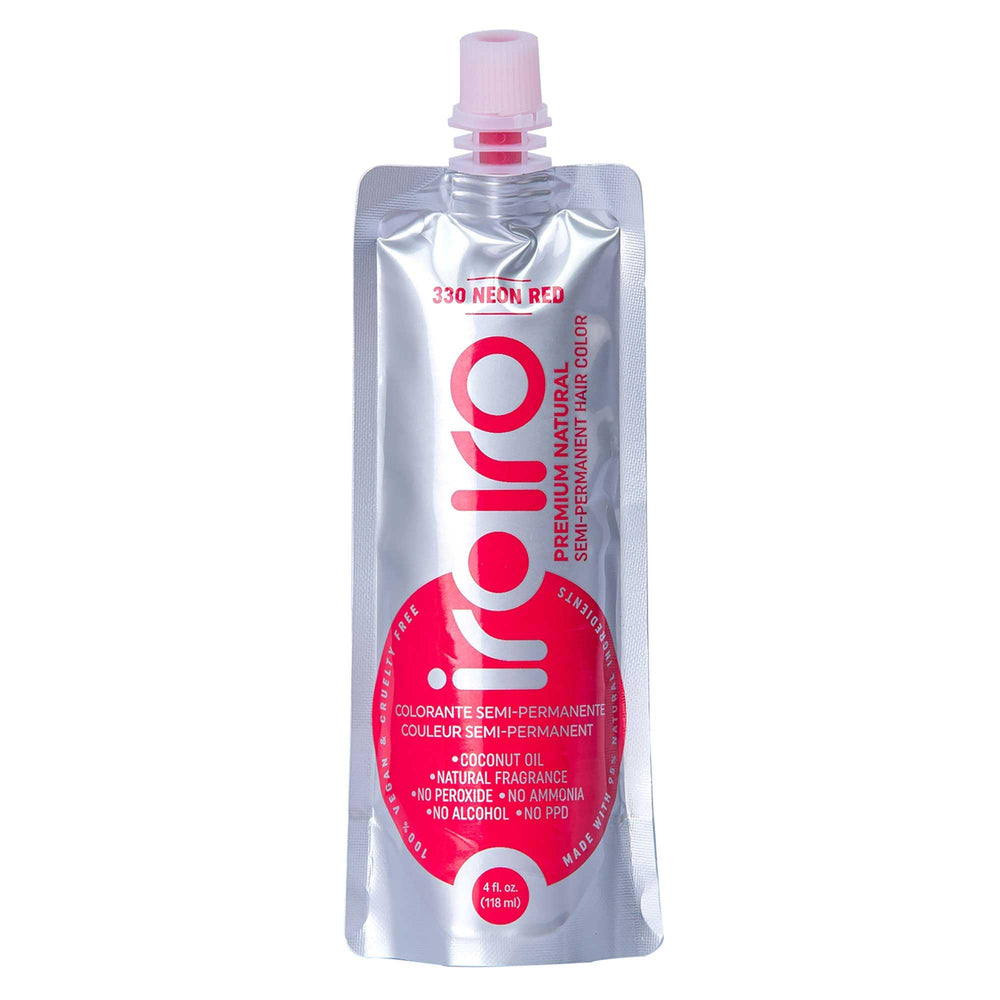 IROIRO neon red color cream delivers vibrant, long-lasting shade for bold looks.