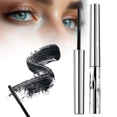 Iron Wand Mascara metal wand close-up showing defined curls and lash separation.