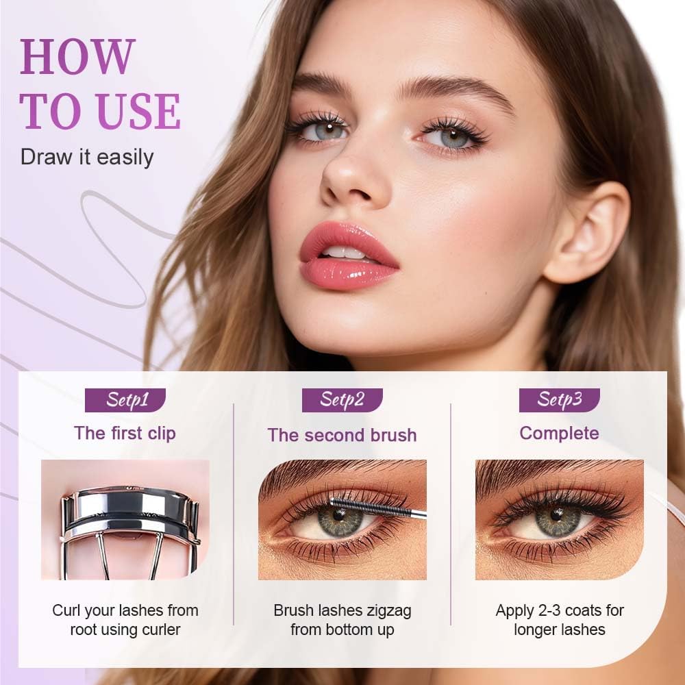 Iron Wand Mascara no-flaking formula for clump-free lashes.