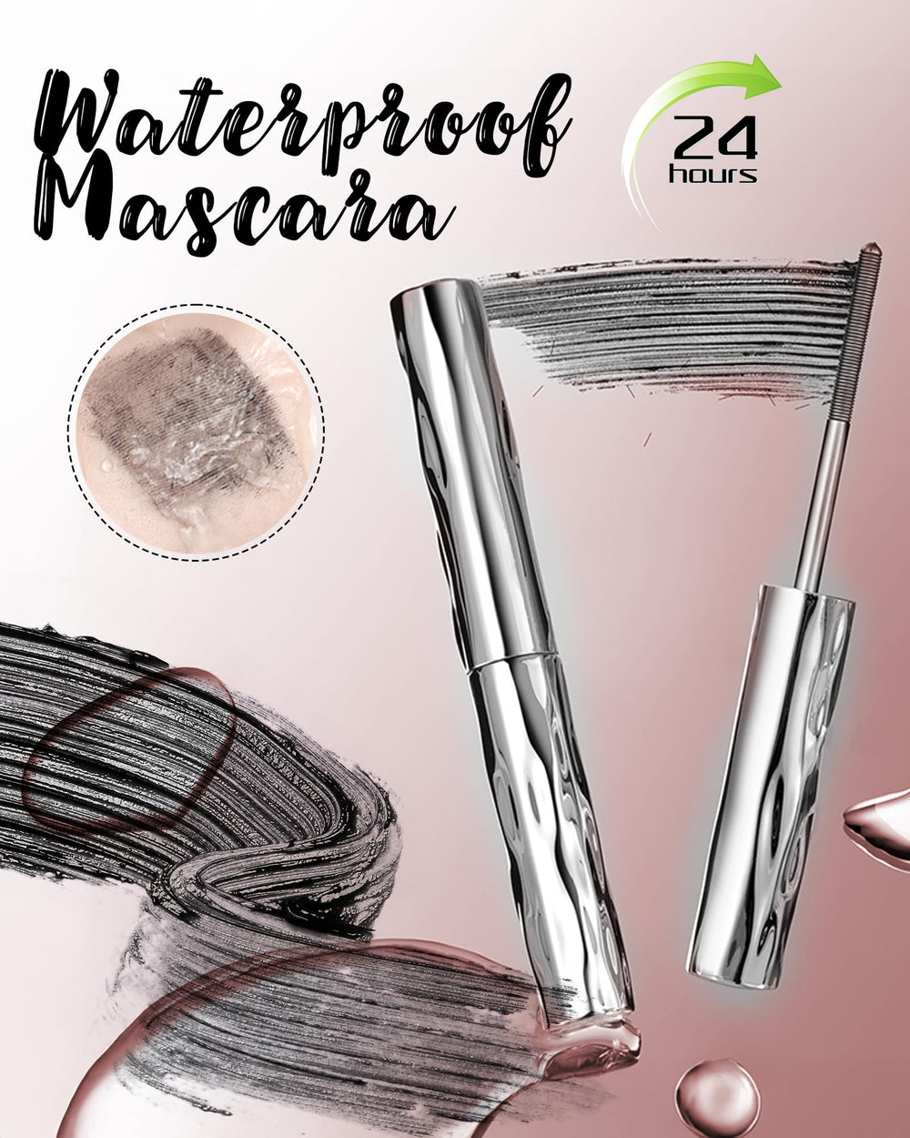 Iron Wand Mascara no flaking keeps lashes clean and defined.