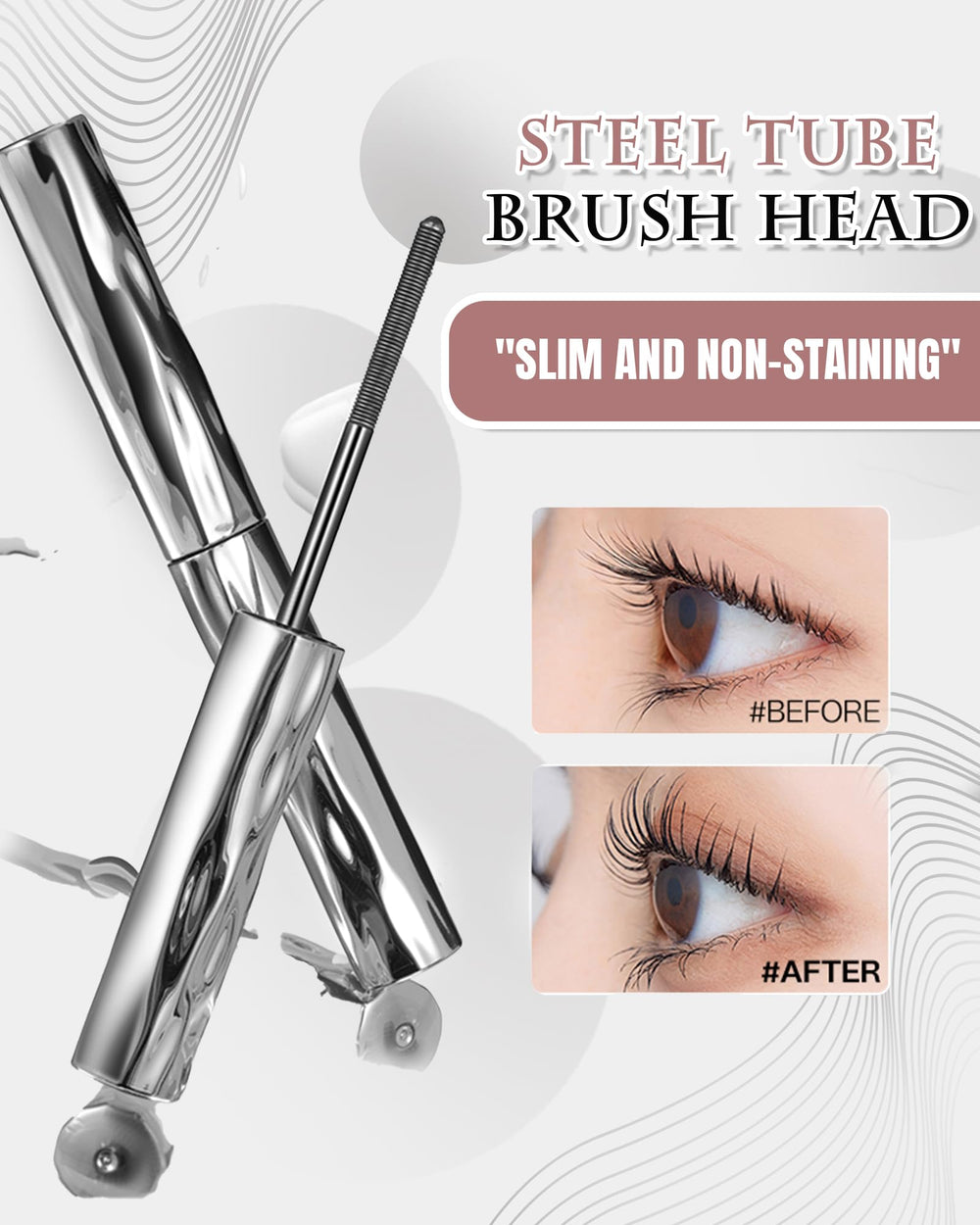 Iron Wand Mascara nourishing formula conditions lashes while you wear.