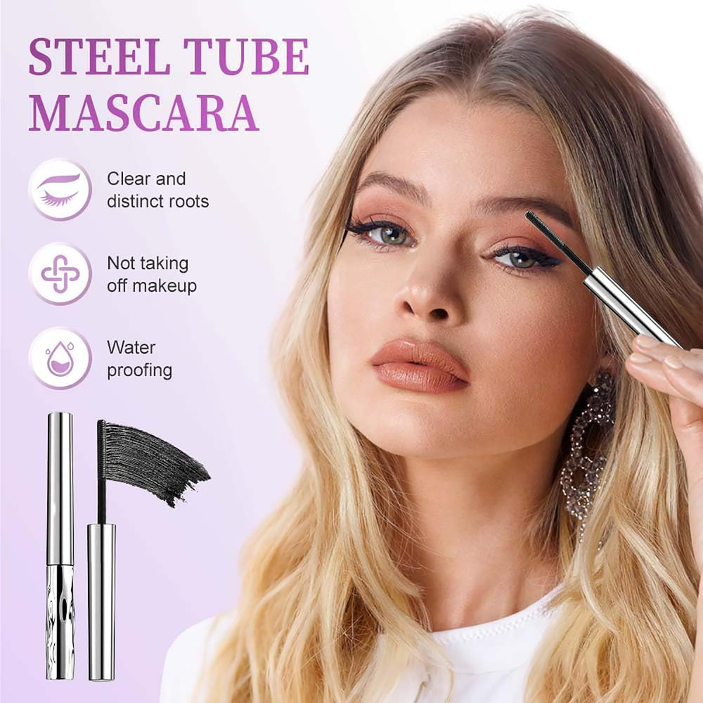 Iron Wand Mascara waterproof wand demonstrates long-lasting, smudge-proof wear.