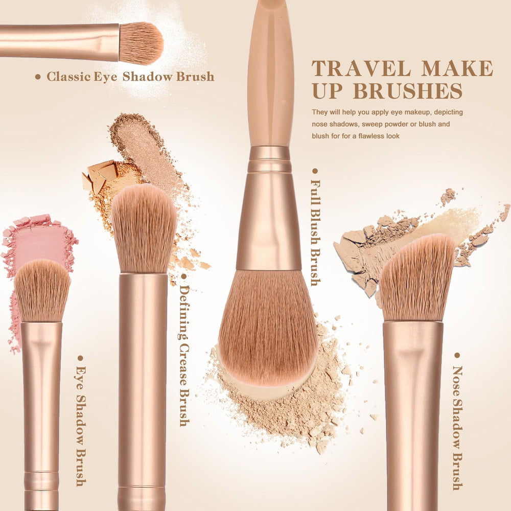 IRYCSSCE travel brush set showing built-in vanity mirror in case