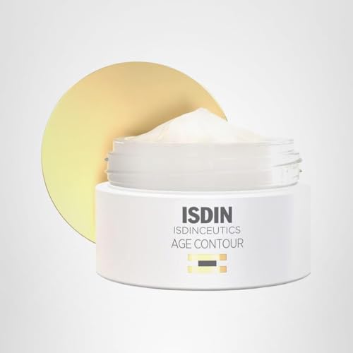 ISDIN Age Contour Cream ingredients close-up features hyaluronic acid and peptides