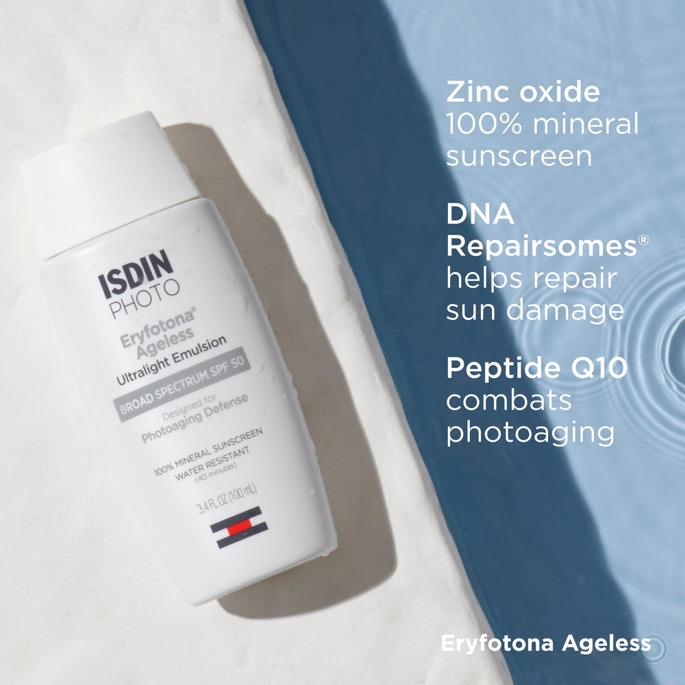 ISDIN water resistance icon indicates durable protection during activity.