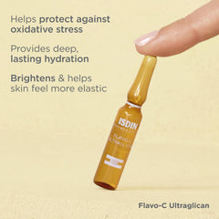 ISDIN Flavo-C Ultraglican texture close-up suggesting smooth, easy application.