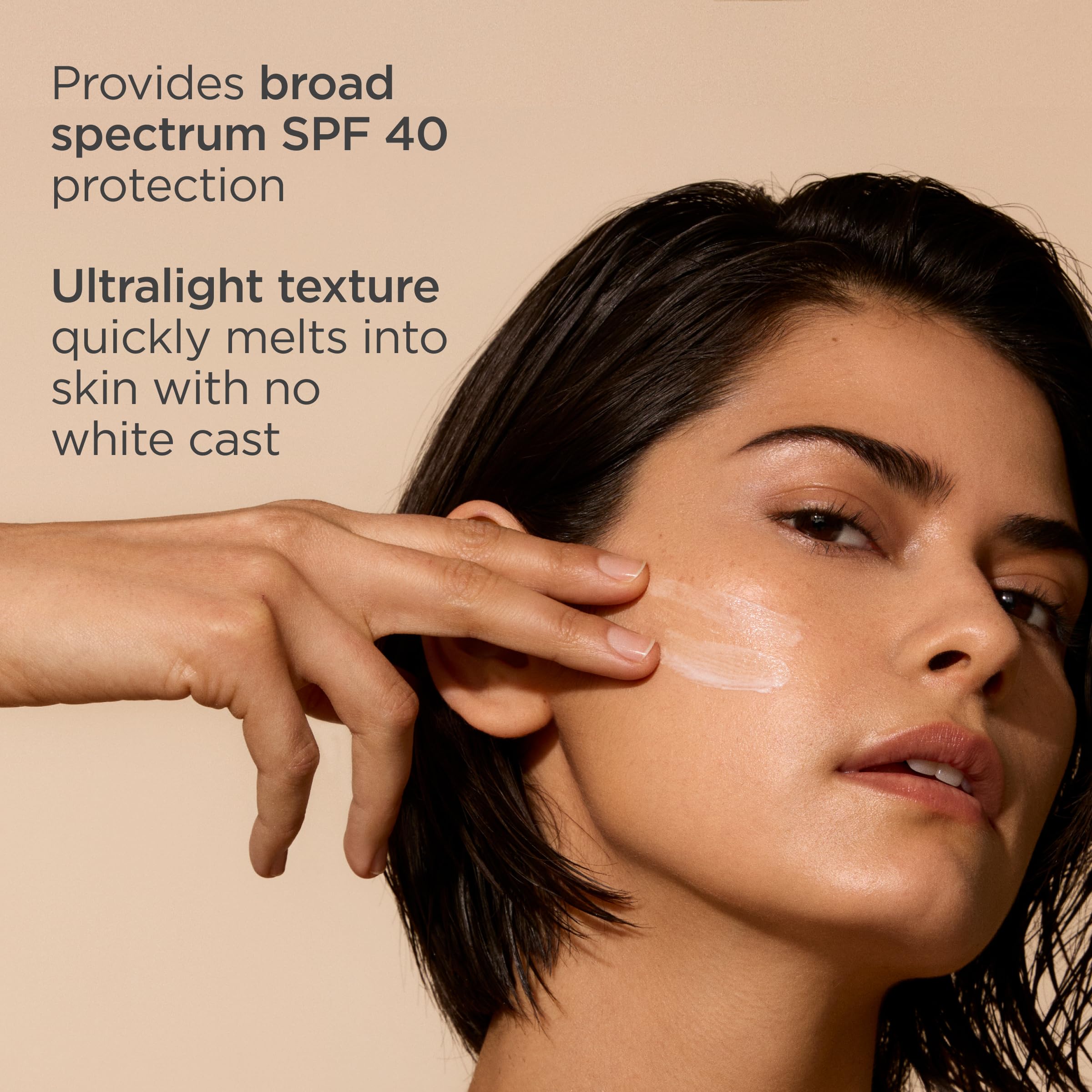 ISDIN Fusion Water MAGIC texture dispense highlights an ultra-light formula suitable for all skin tones.