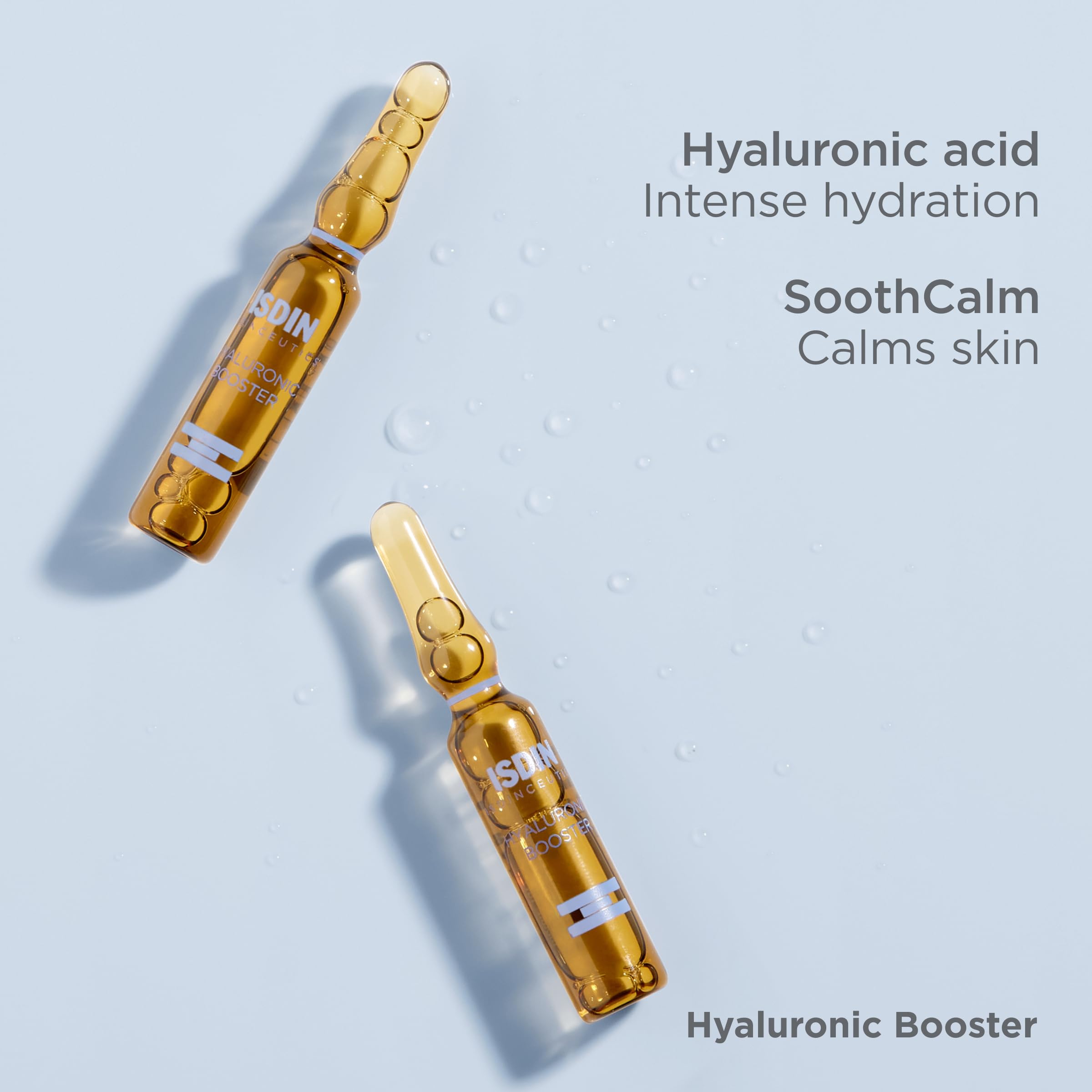 ISDIN Isdinceutics booster packaging notes developed in Spain for premium formulation.