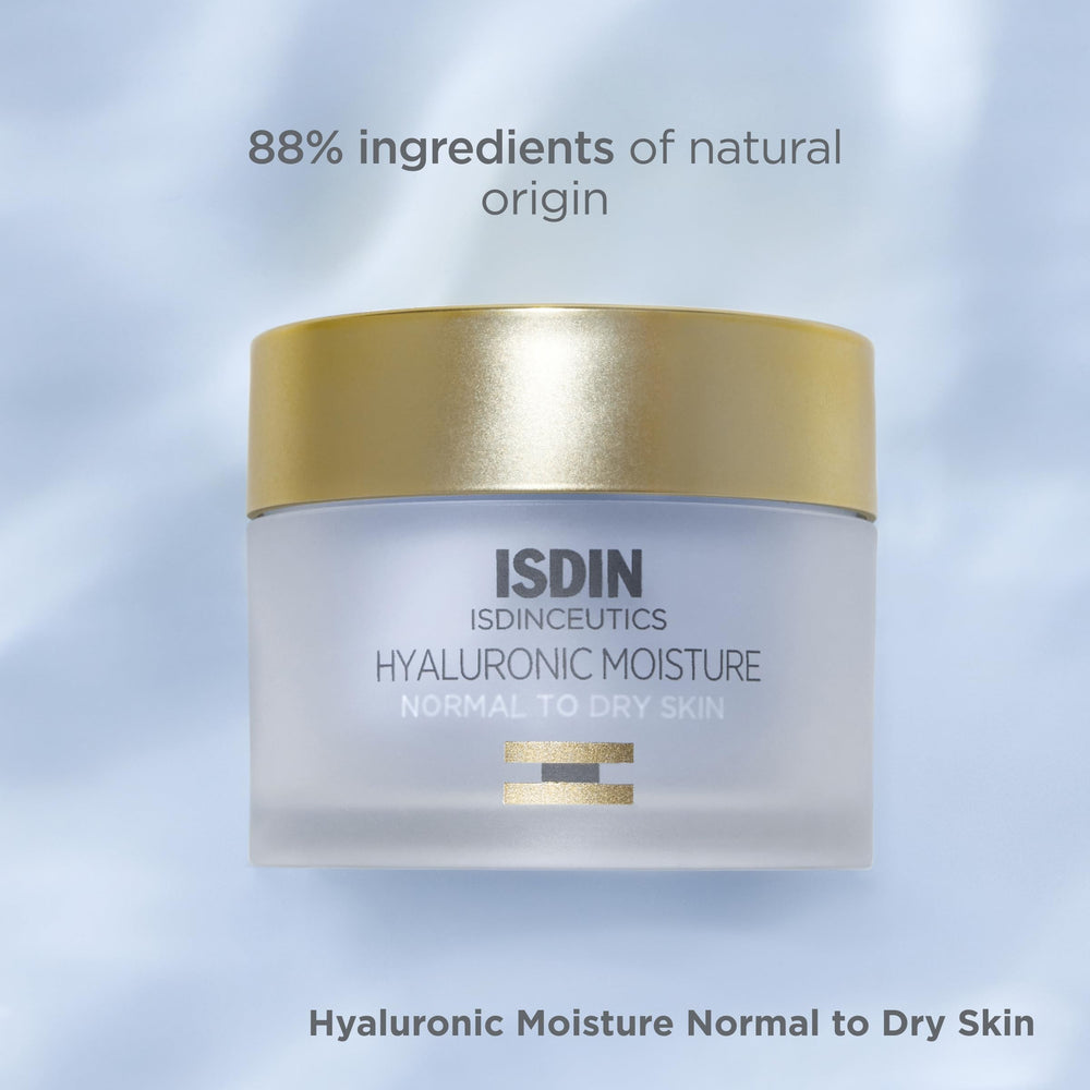 ISDIN Isdinceutics Hyaluronic Moisture camellia extract feature supports pollution defense.