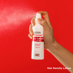 ISDIN Lambdapil application steps image highlighting scalp nourishment.