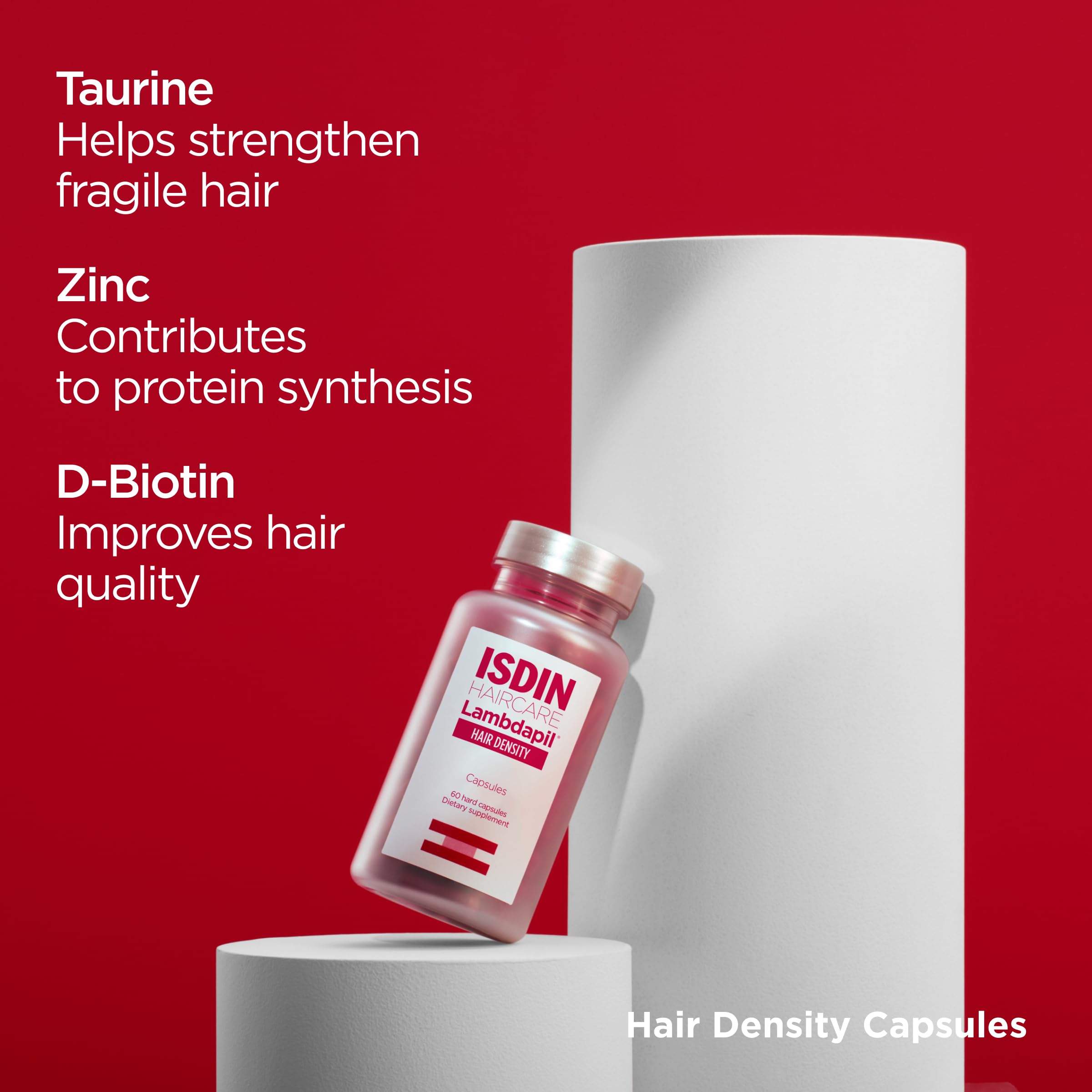ISDIN Lambdapil dosing guide card illustrating 3-month continual use.