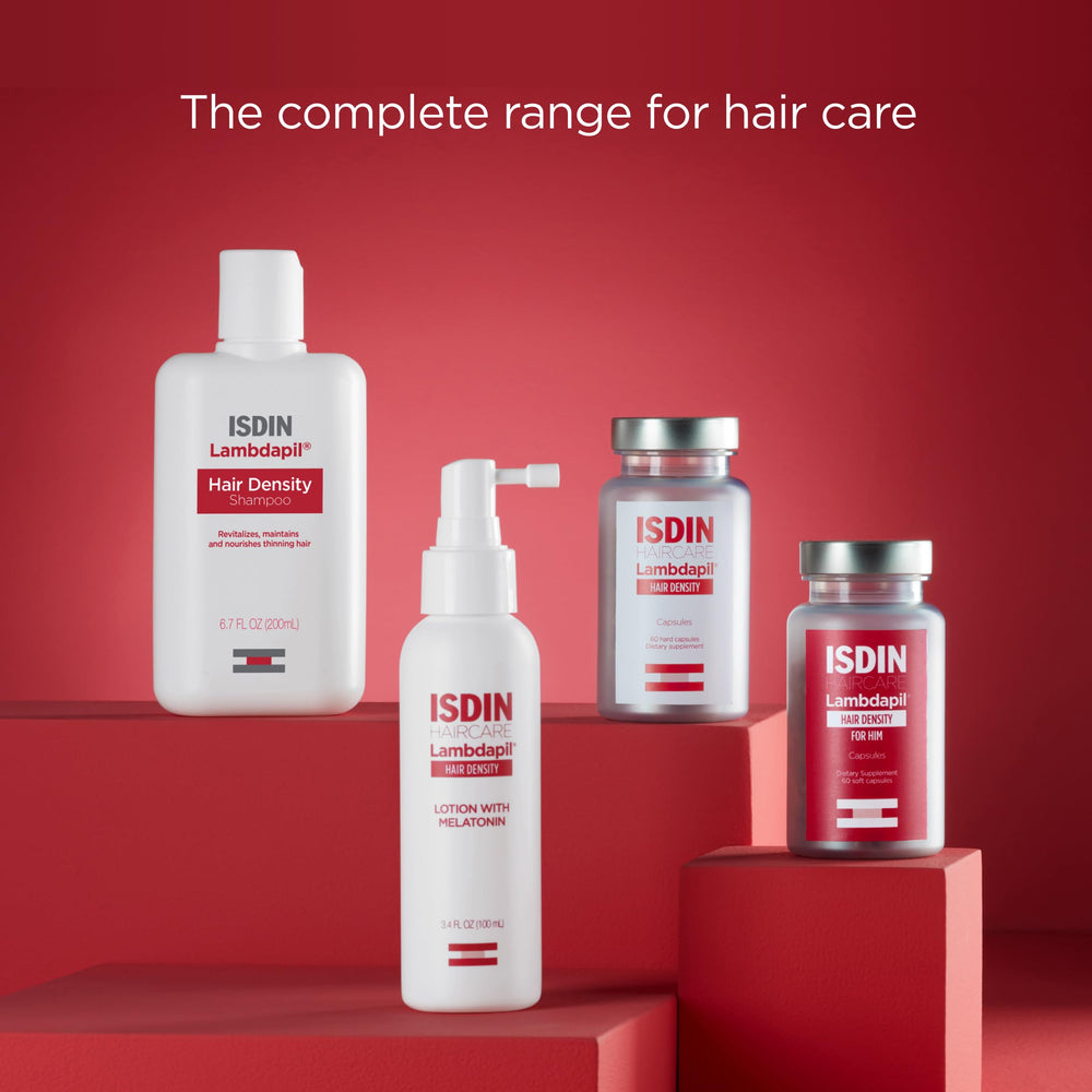 ISDIN Lambdapil ingredient diaminopyrimidine oxide supports hair nutrition.