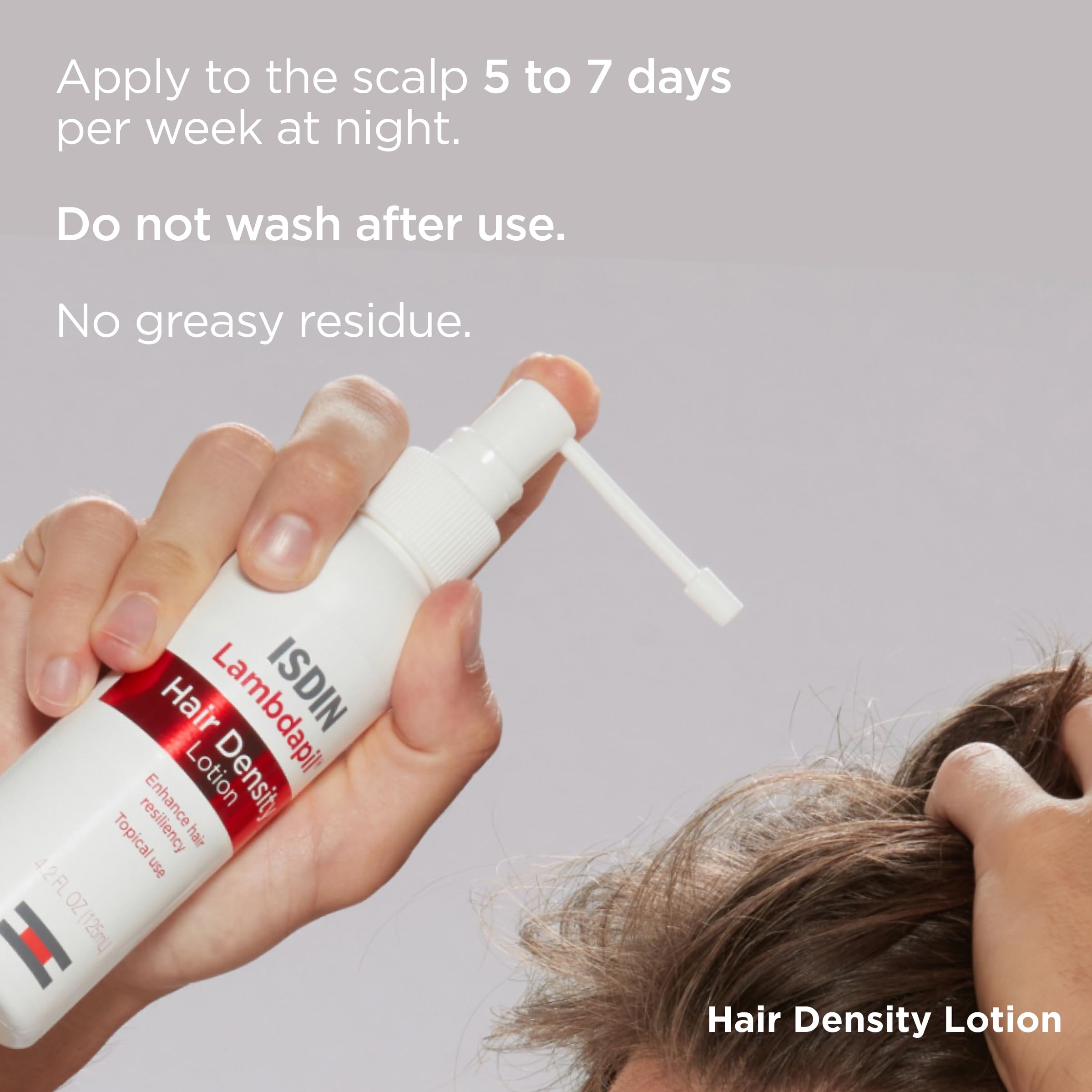 ISDIN Lambdapil scalp-application area shows targeted treatment.