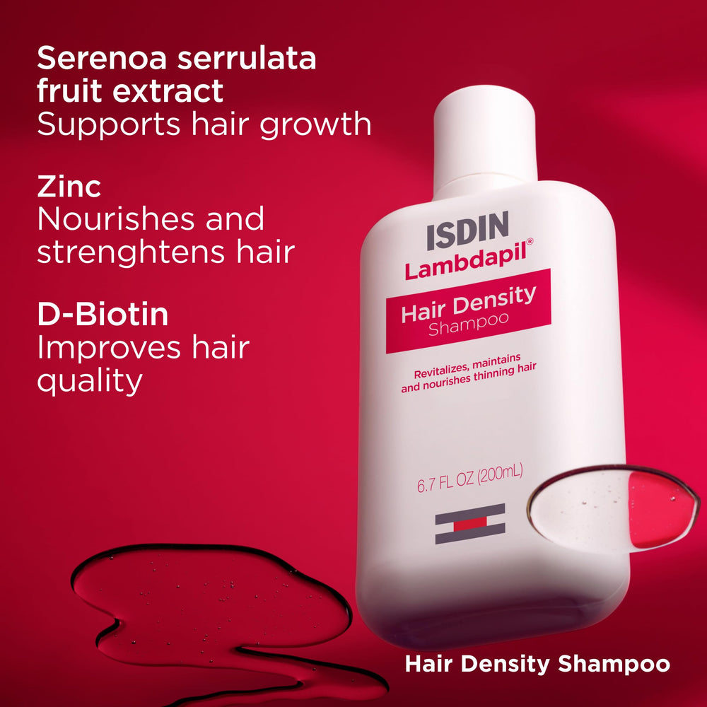 ISDIN Lambdapil dense-hair scene demonstrates potential density enhancement.